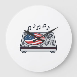 Patriottische DJ-draaitafel muziek vintage shirt o Grote Klok