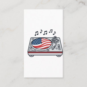 Patriottische DJ-draaitafel muziek vintage shirt o Visitekaartje