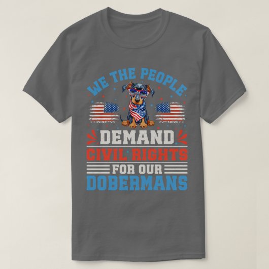 Patriottische Doberman Hond T-shirt (Design voorkant)