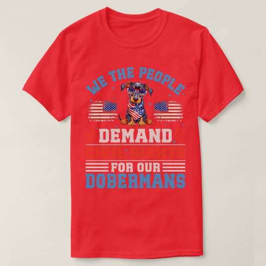 Patriottische Doberman Hond T-shirt (Design voorkant)