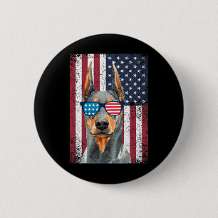 Patriottische Doberman Pinscher 4 juli Verenigde S Ronde Button 5,7 Cm