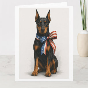 Patriottische Dobermann Pinscher Kaart
