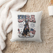 Patriottische Dobermann VS Vintage Gravure Shirt D Kussen (Deken)
