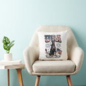 Patriottische Dobermann VS Vintage Gravure Shirt D Kussen (Stoel)