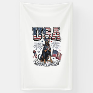 Patriottische Dobermann VS Vintage Gravure Shirt D Spandoek