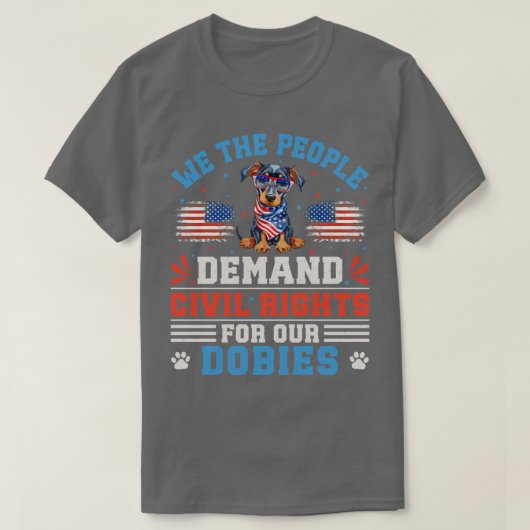 Patriottische Dobie Hond 1 T-shirt (Design voorkant)