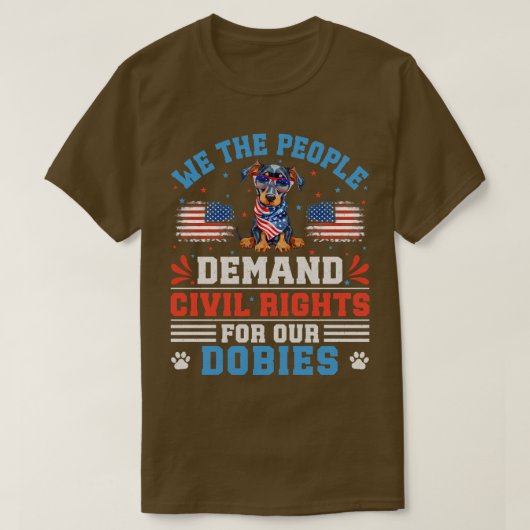 Patriottische Dobie hond T-shirt (Design voorkant)