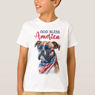 Patriottische Dog-Boxer T-shirt