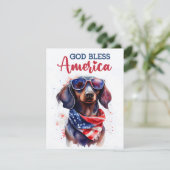 Patriottische Dog-Dachshund 4 juli Kaart (Staand voorkant)