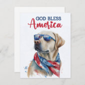 Patriottische Dog-Labrador Retriever 4 juli Kaart (Voorkant / Achterkant)