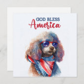 Patriottische Dog-Poodle 4 juli Kaart (Voorkant / Achterkant)