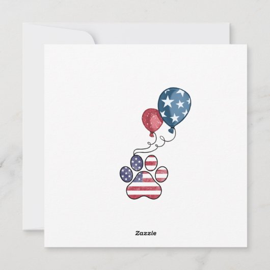 Patriottische Dog-Shih Tzu 4 juli Kaart (Achterkant)