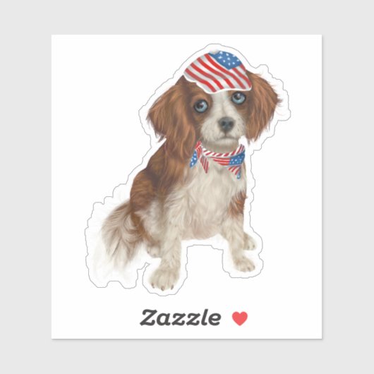 Patriottische Dog Sticker (Vel)
