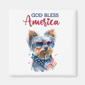 Patriottische Dog-Yorkie Magneet (Voorkant)