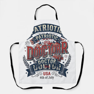 Patriottische Dokter 4 juli Vintage T-shirt Ontwer Schort