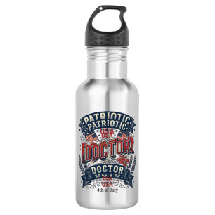 Patriottische Dokter 4 juli Vintage T-shirt Ontwer Waterfles