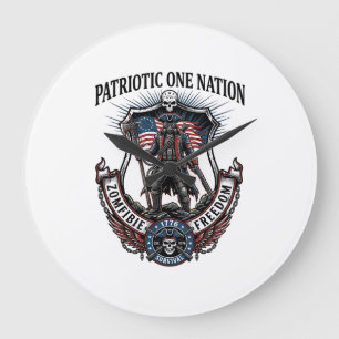 Patriottische Dolle Weg 1776 Krijger Zombie Apocal Grote Klok