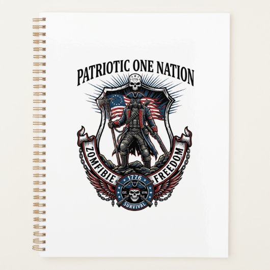 Patriottische Dolle Weg 1776 Krijger Zombie Apocal Planner (Voorkant)