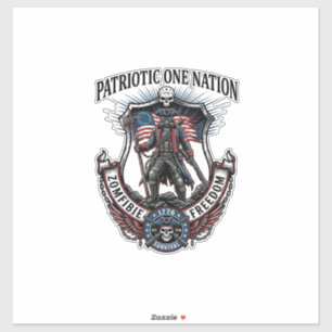 Patriottische Dolle Weg 1776 Krijger Zombie Apocal Sticker