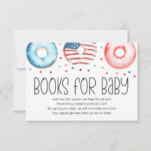 Patriottische Donut Baby Sprinkle Books voor Baby  Bedankkaart
