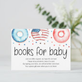 Patriottische Donut Baby Sprinkle Books voor Baby Bedankkaart (Staand voorkant)