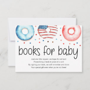 Patriottische Donut Baby Sprinkle Books voor Baby  Bedankkaart