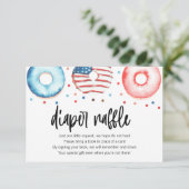 Patriottische Donut Baby Sprinkle Diaper Raffle Ka Bedankkaart (Staand voorkant)