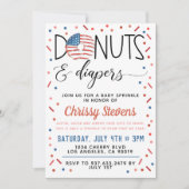 Patriottische Donut Baby Sprinkle Shower-uitnodigi Kaart (Voorkant)