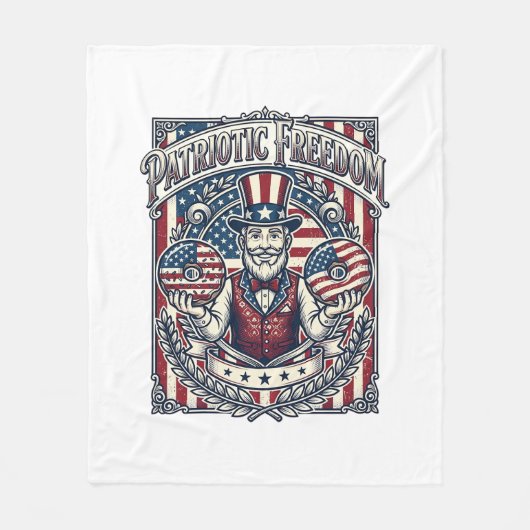 Patriottische Donut Liefhebber Vector Grafische T- Fleece Deken (Voorkant)