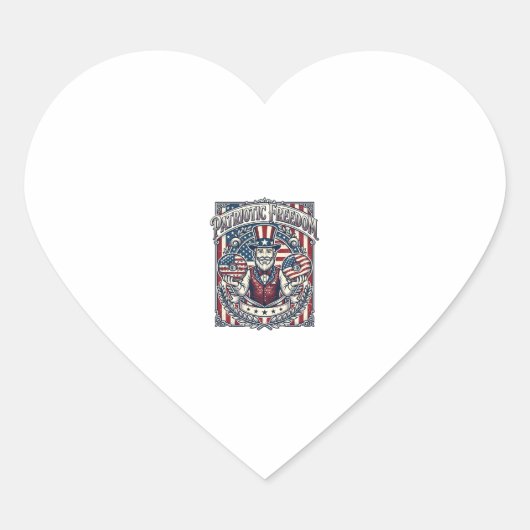 Patriottische Donut Liefhebber Vector Grafische T- Hart Sticker (Voorkant)