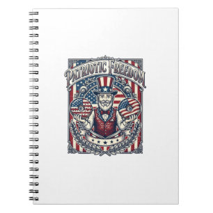 Patriottische Donut Liefhebber Vector Grafische T- Notitieboek