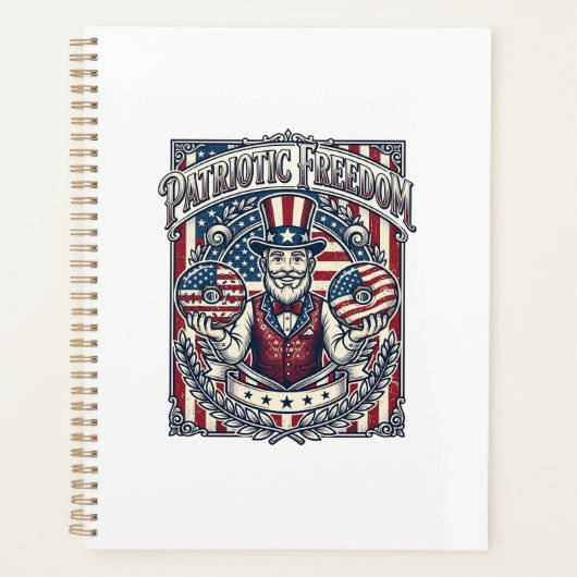 Patriottische Donut Liefhebber Vector Grafische T- Planner (Voorkant)