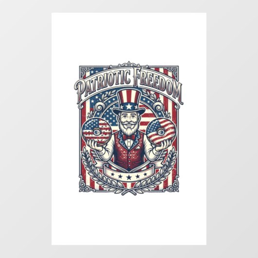 Patriottische Donut Liefhebber Vector Grafische T- Raamsticker (Vel)