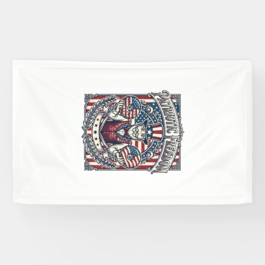 Patriottische Donut Liefhebber Vector Grafische T- Spandoek (Horizontaal)