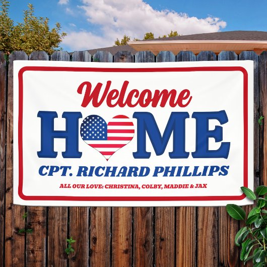 Patriottische douane militair welkom thuis spandoek