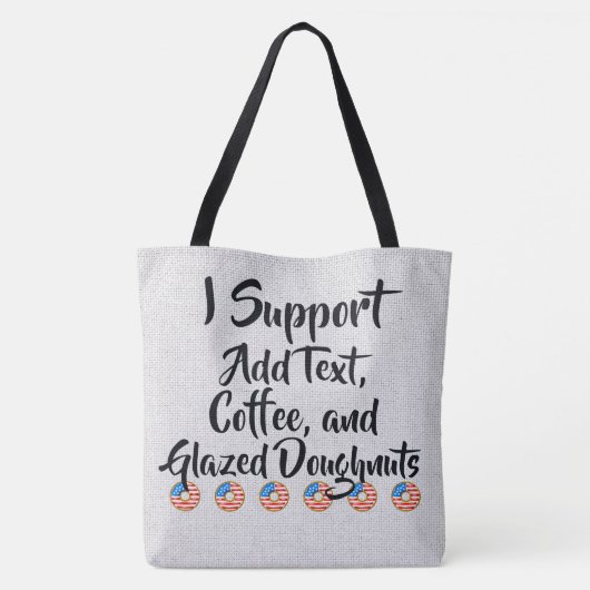 Patriottische Doughnut - Achterzijde Tote Bag (Achterkant)