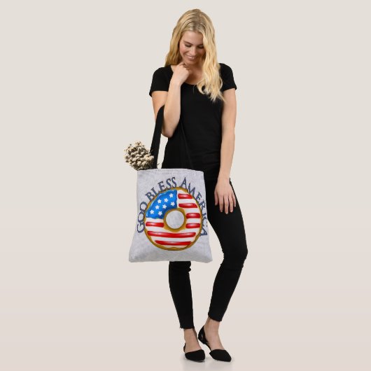 Patriottische Doughnut - Achterzijde Tote Bag (Op model)