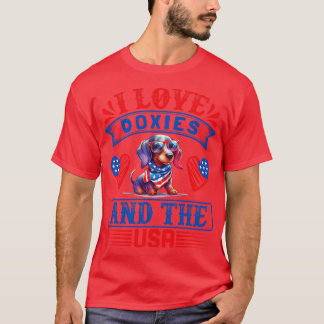 Patriottische Doxie Hond 2 T-shirt