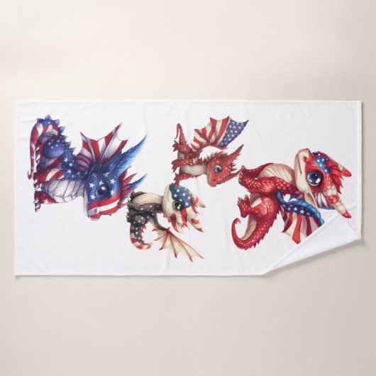 patriottische draak badhanddoek (Badhanddoek)