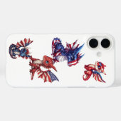 patriottische draak Case-Mate iPhone case (Achterkant (horizontaal))