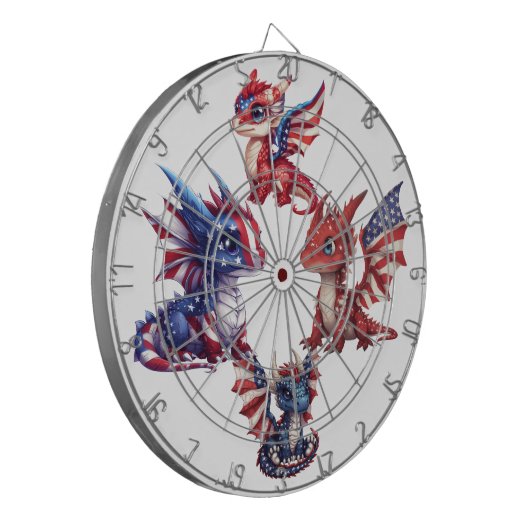 patriottische draak dartbord (Voorkant Links)