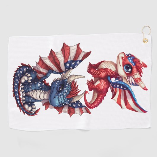 patriottische draak golfhanddoek (Horizontaal)