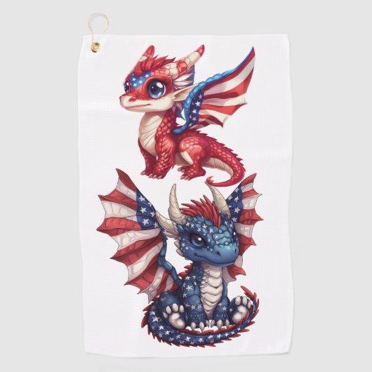 patriottische draak golfhanddoek (Voorkant)