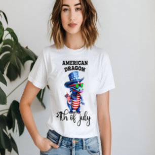 Patriottische draak in de schaduw t-shirt