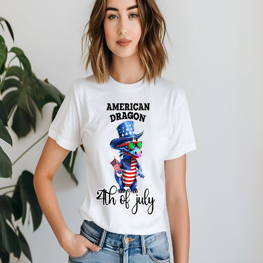 Patriottische draak in de schaduw t-shirt