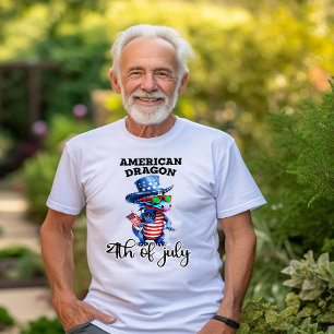 Patriottische Draak met Zonnebril T-shirt