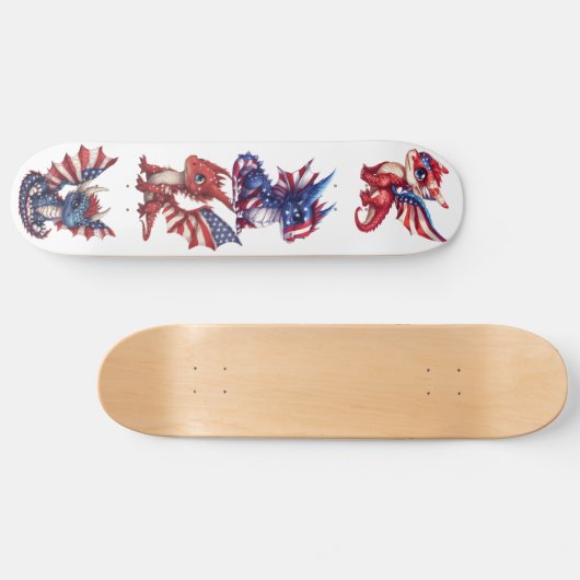 patriottische draak persoonlijk skateboard (Horizontaal)