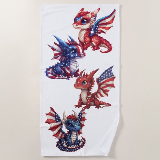 patriottische draak strandlaken (Voorkant)