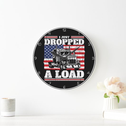 Patriottische "Dropped A Load" Trucker Grote Klok (Huis)