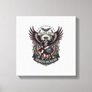 Patriottische Drummer Van Liberty Muziek Rock Meta Canvas Afdruk
